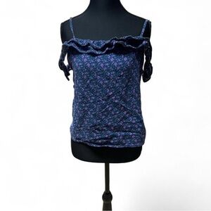 Hollister Y2K Off Shoulder Floral Ruffle Top early 2000s soft grunge coquette